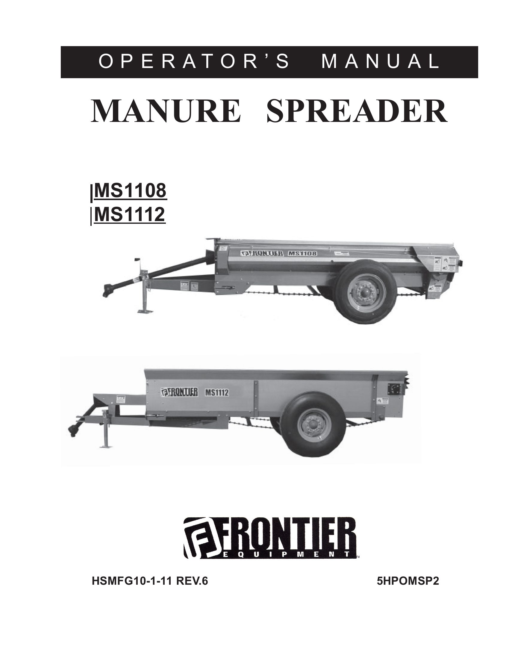 Frontier Manure Spreader MS1108 MS1112 Operators Manual