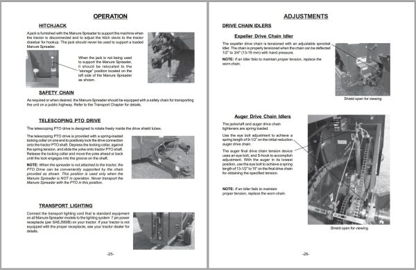 Frontier Manure Spreader MS2320 MS2326 Operators Manual 1