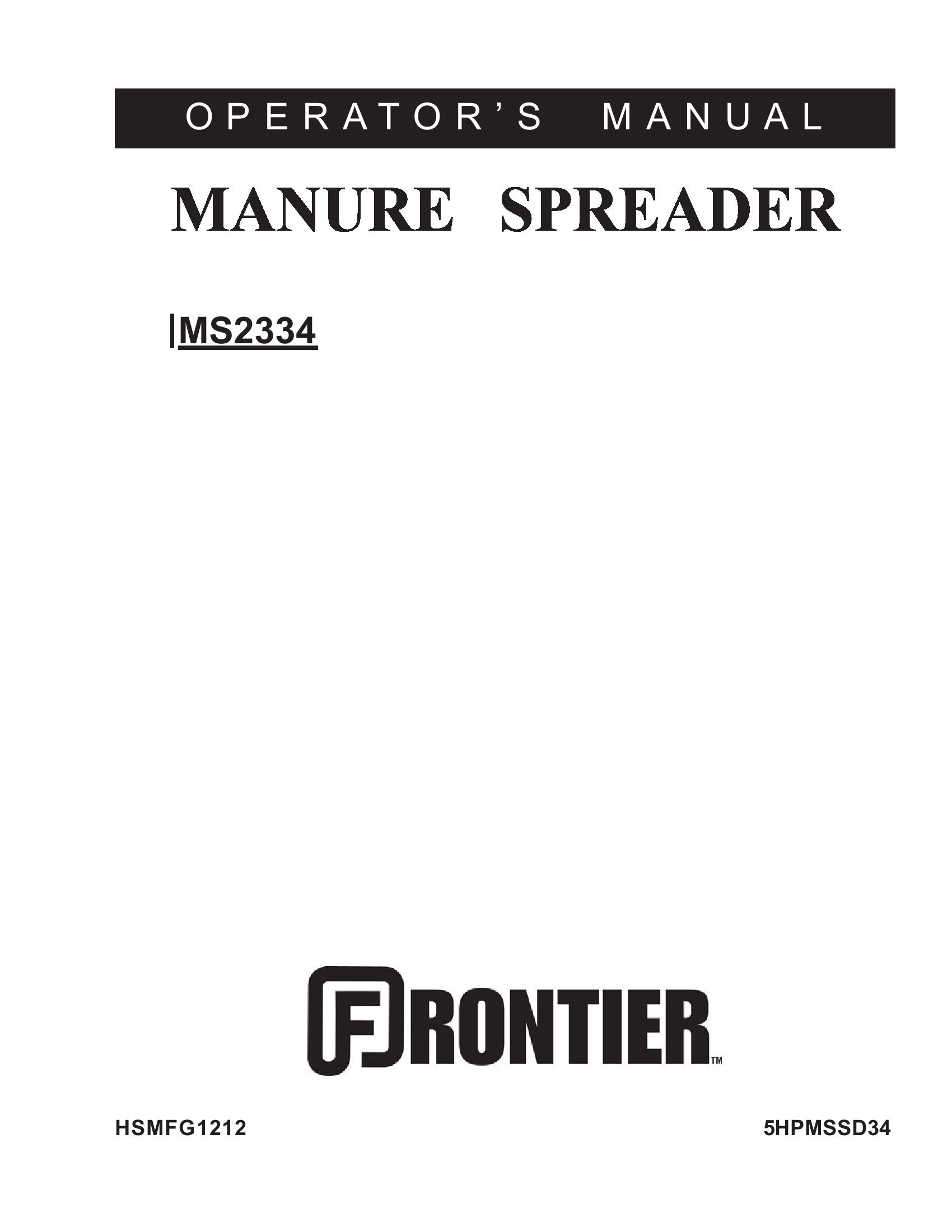 Frontier Manure Spreader NS2334 Operators Manual