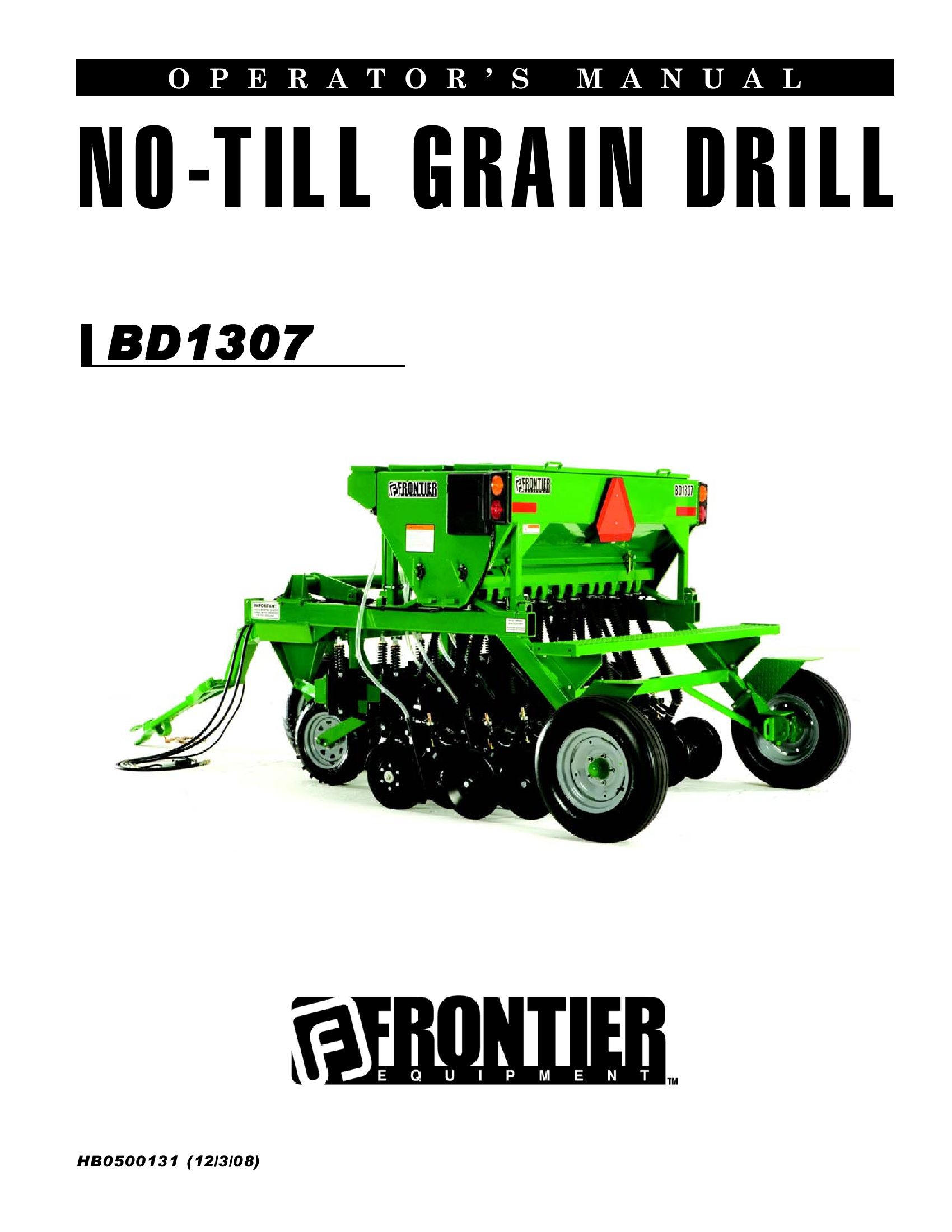 Frontier No Till Grain Drill BD1307 Operators Manual