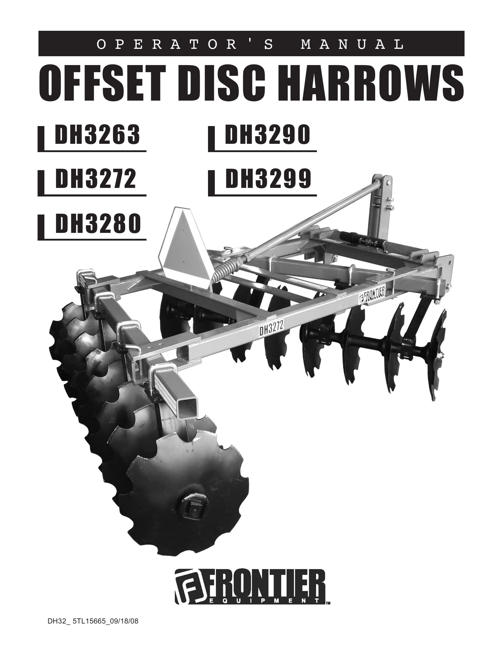 Frontier Offset Disk Harrow DH3263 DH3299 Operators Manual
