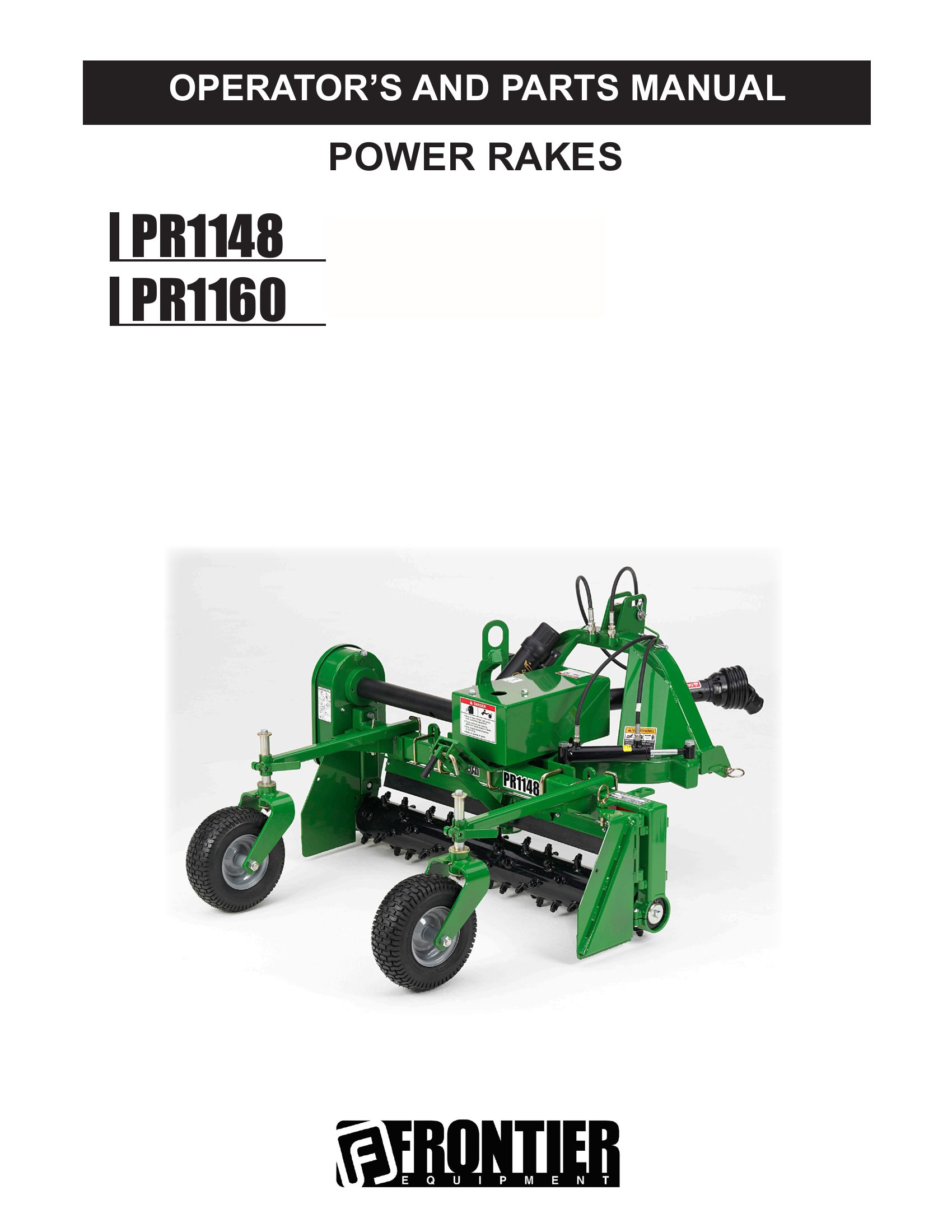 Frontier Power Rakes PR1148 PR1160 Operators Parts Manual