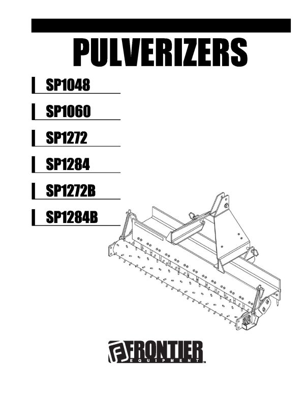 Frontier Pulverizers SP1048 SP1284B Operators Manual