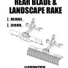 Frontier Rear Blade Landscape Rake RB1060L LR1060L Operators Manual