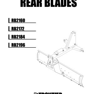 Frontier Rear Blades RB2160 RB2196 Operators Manual