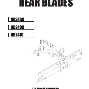Frontier Rear Blades RB2408 RB2410 Operators Manual