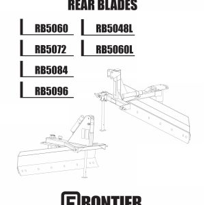 Frontier Rear Blades RB5060 RB5096 Operators Manual