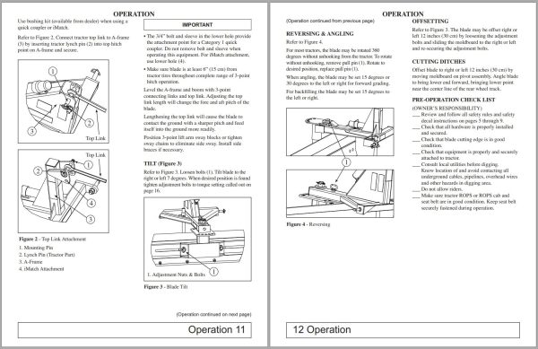 Frontier Rear Blades RB5060 RB5096 Operators Manual 1