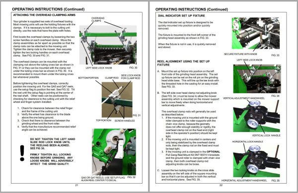 Frontier Reel Mower Grinder RG5000 Operators Assembly Service Manual EN FR 1