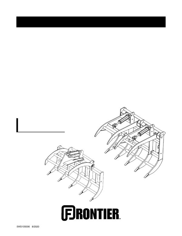 Frontier Root Grapple Loader Attachments AV20 Operators Manual