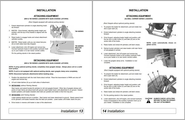 Frontier Root Grapple Loader Attachments AV20 Operators Manual 1