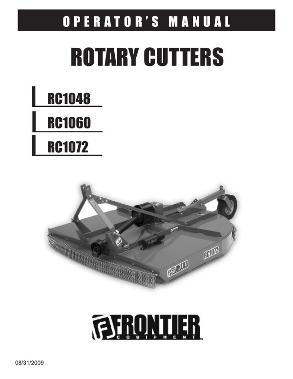 Frontier Rotary Cutters RC1048 RC1072 Operators Manual