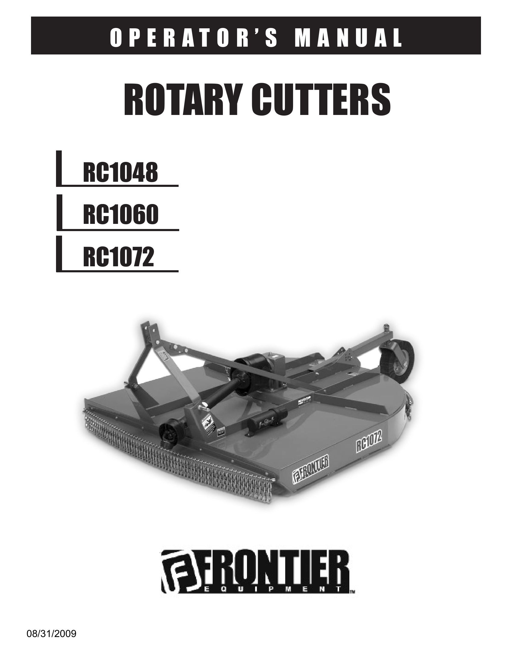 Frontier Rotary Cutters RC1048 RC1072 Operators Manual