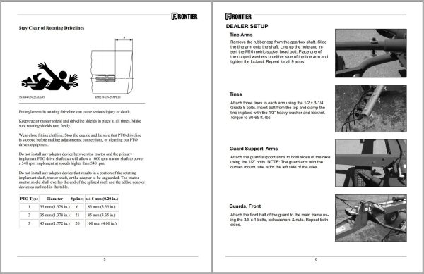 Frontier Rotary Rake RR2109 Operators Manual 1
