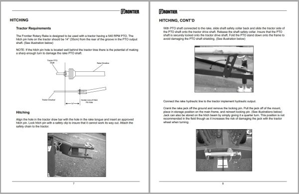 Frontier Rotary Rake RR2211 Operators Manual 1