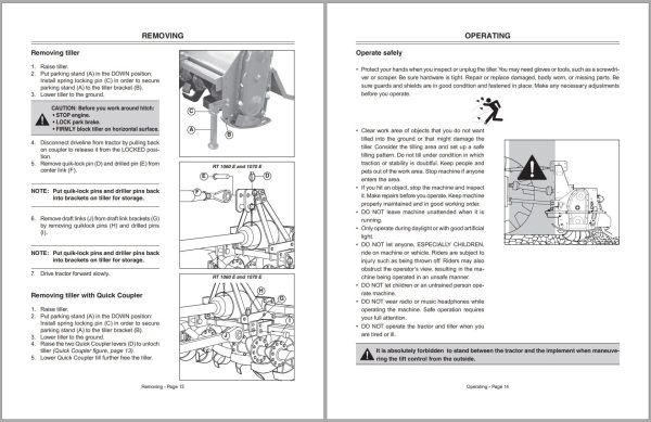 Frontier Rotary Tillers RT1060E RT1070E Operators Manual 1