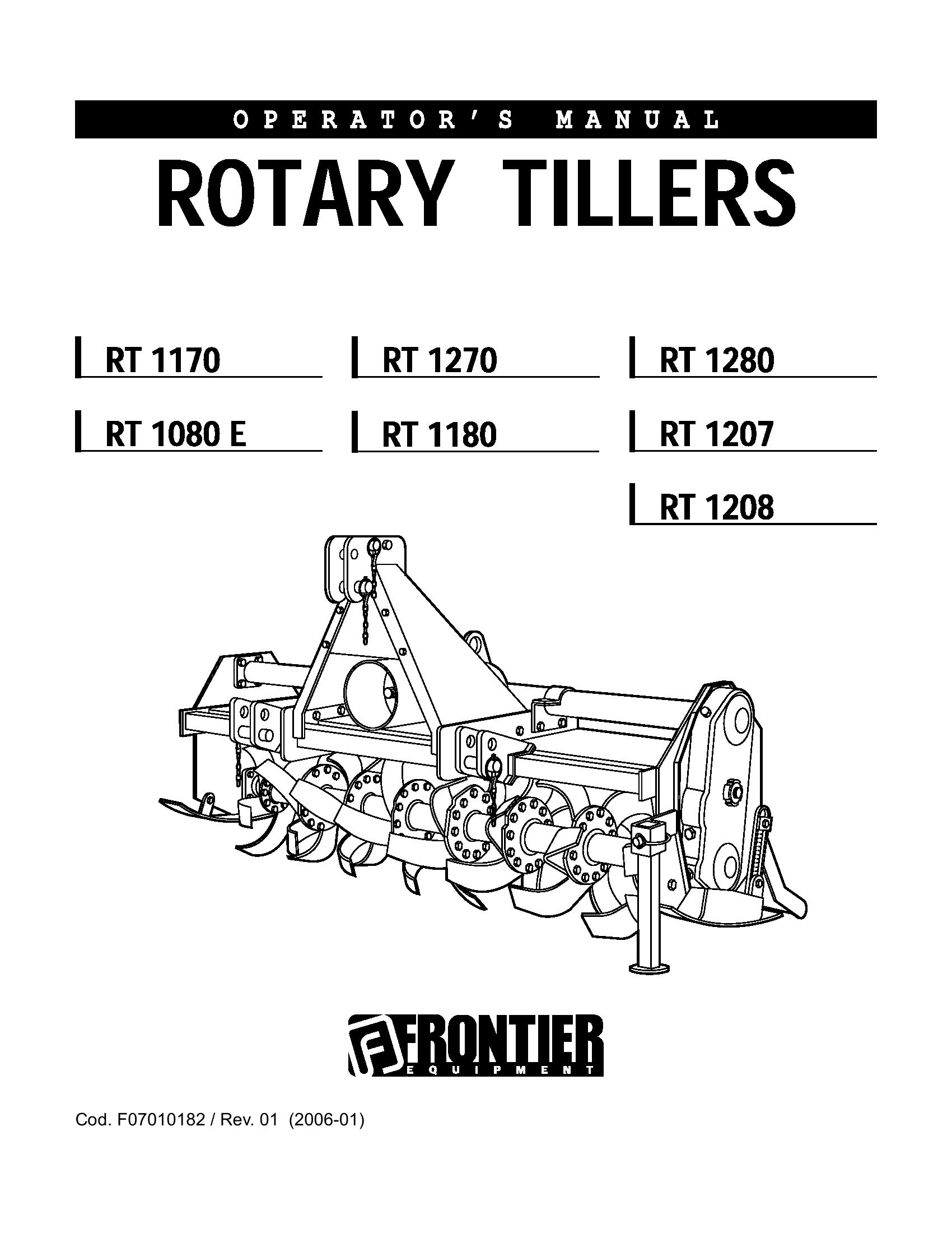 Frontier Rotary Tillers RT1170 RT1208 Operators Manual