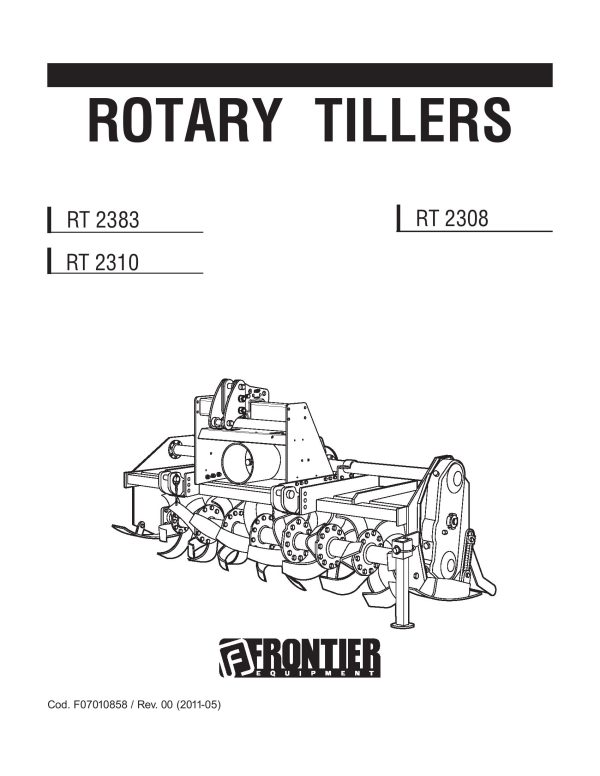 Frontier Rotary Tillers RT2308 RT2383 Operators Manual
