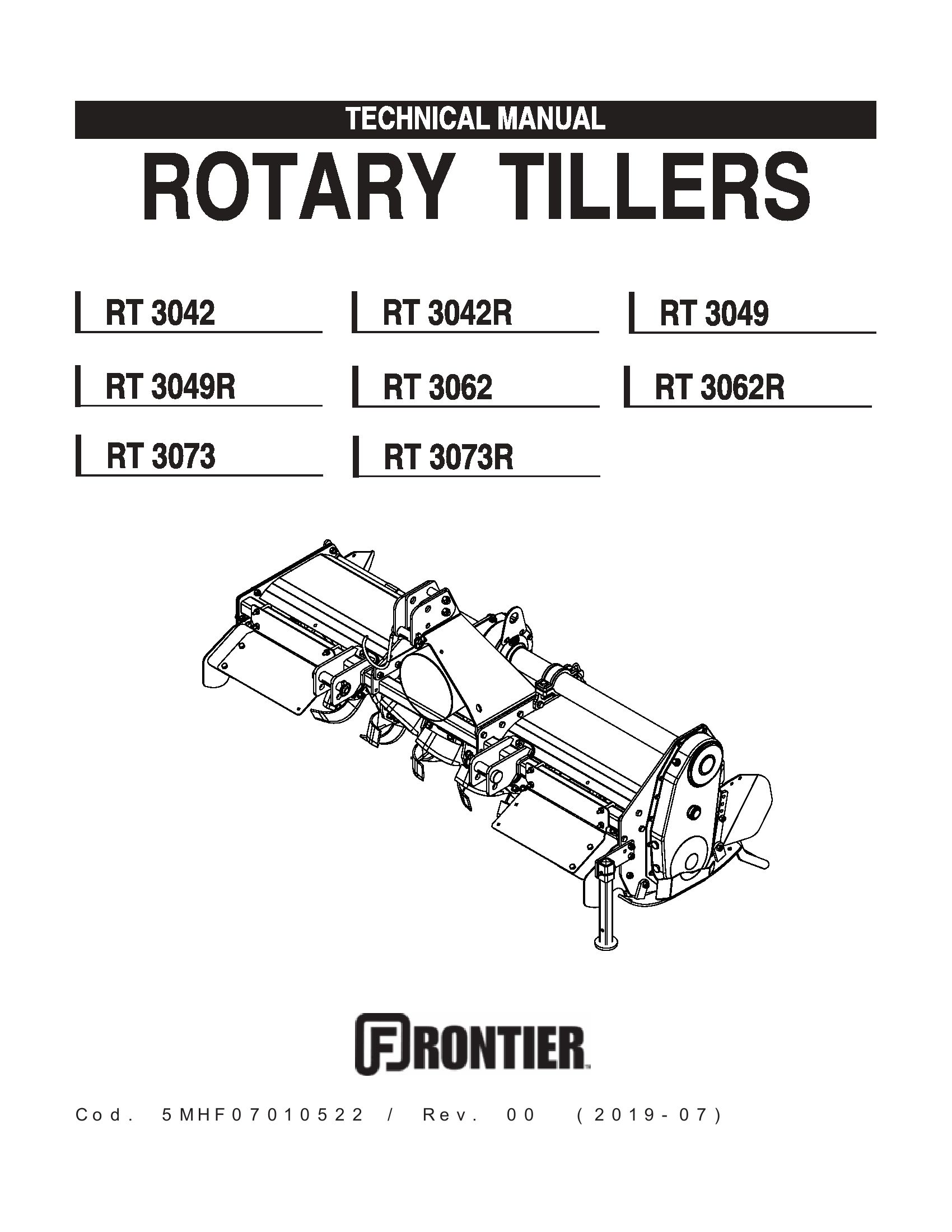 Frontier Rotary Tillers RT3042 RT3073R Technical Manual