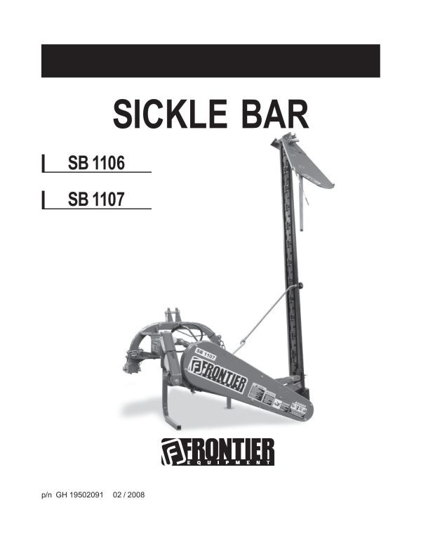 Frontier Sickle Bar SB1106 SB1107 Operators Manual