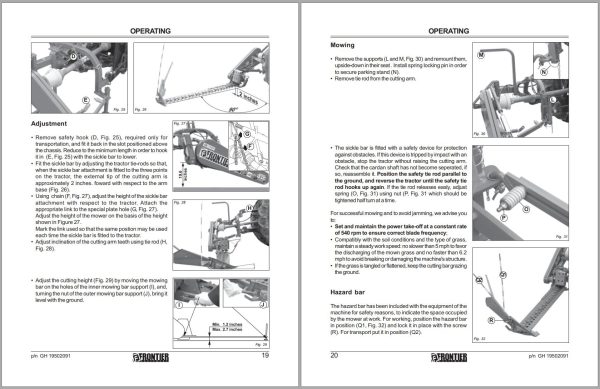 Frontier Sickle Bar SB1106 SB1107 Operators Manual 1
