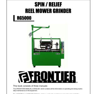 Frontier Spin Relief Reel Mower Grinder RG5000 Operators Assembly Service Manual EN ES