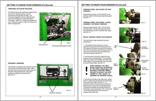Frontier Spin Relief Reel Mower Grinder RG5000 Operators Assembly Service Manual EN ES 1