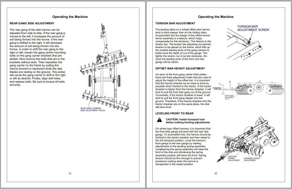 Frontier Wheel Offset Disk Harrow DH4307 DH4415 Assembly Operating Instruction 1