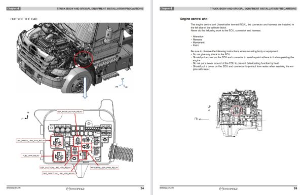 Hino Truck 2025 Body Builder Book Chassis Guide CAN 4