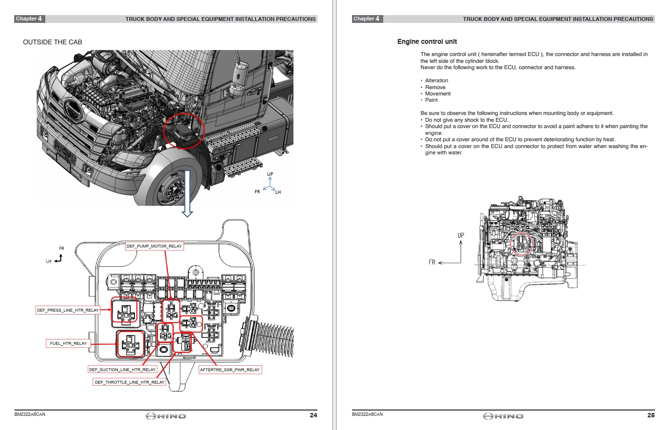Hino Truck 2025 Body Builder Book Chassis Guide CAN