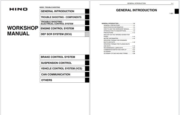 Hino Truck XL Series XL7 XL8 XL8 T Service Manuals 2025 2