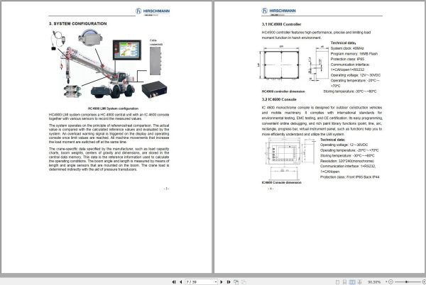 Hirschmann Load Moment Indicator HC4900 4 Section Boom User Manual 1