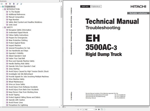 Hitachi Rigid Dump Truck EH3500AC 3 Technical Manual