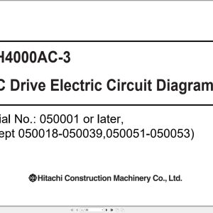 Hitachi Rigid Dump Truck EH4000AC 3 AC Drive Electric Circuit Diagrams