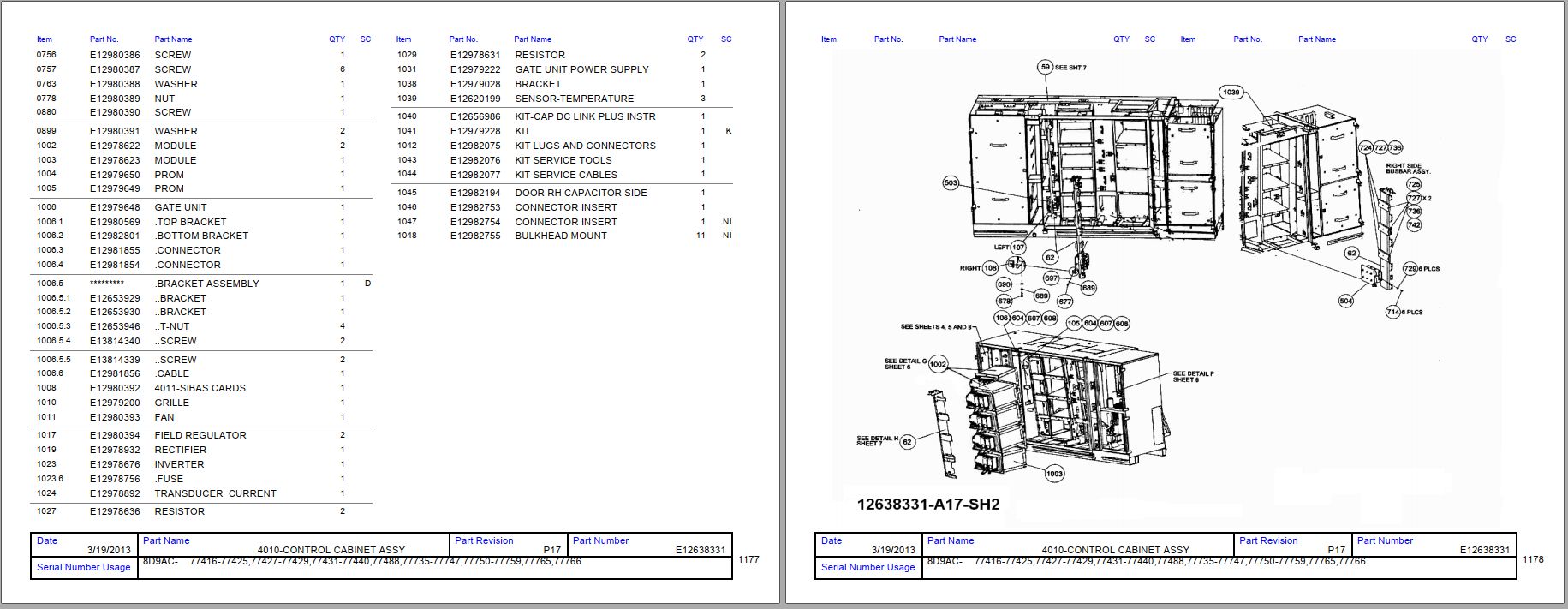 Hitachi Rigid Dump Truck EH45002 8D9AC Parts Catalog
