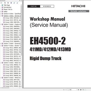 Hitachi Rigid Dump Truck EH4500 2 Workshop Manual