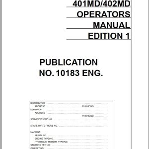 Hitachi Rigid Dump Truck EH4500 Operator Manual