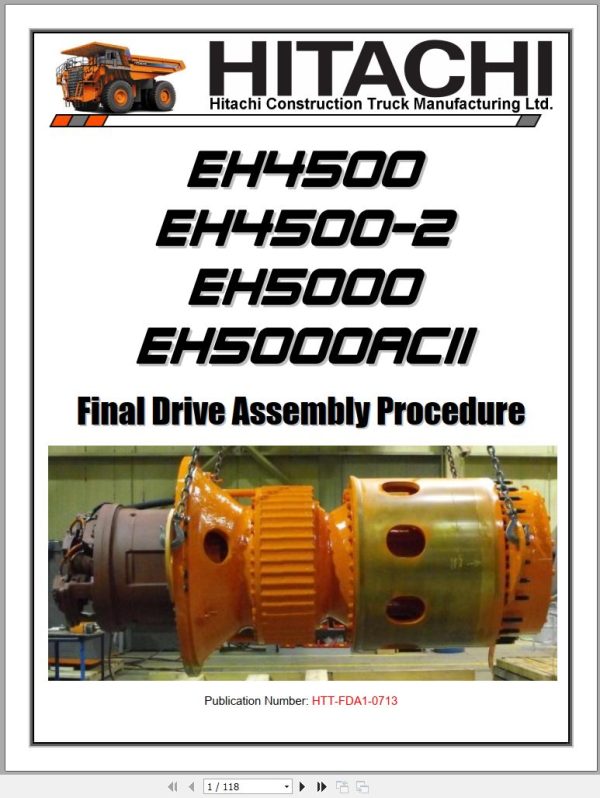 Hitachi Rigid Dump Truck EH4500 to EH5000ACII Final Drive Assembly Proceduce