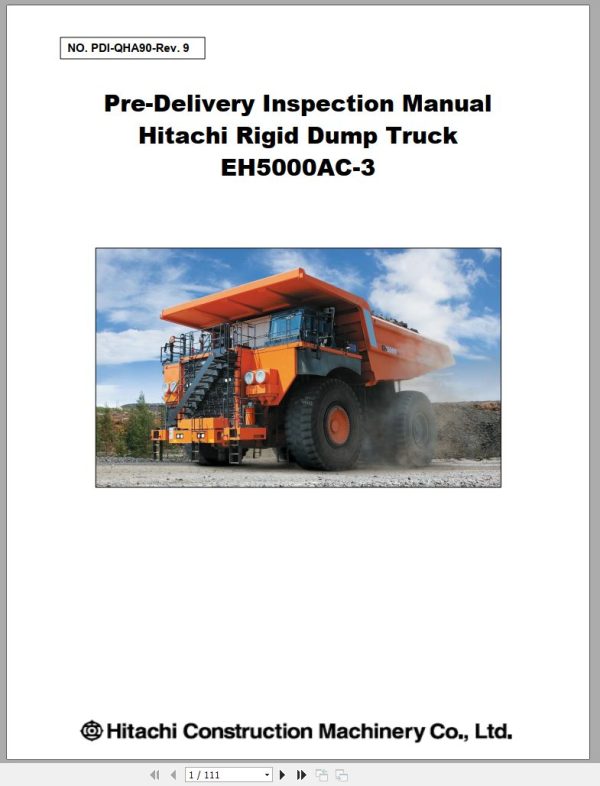 Hitachi Rigid Dump Truck EH5000AC 3 Delivery Inspection Manual
