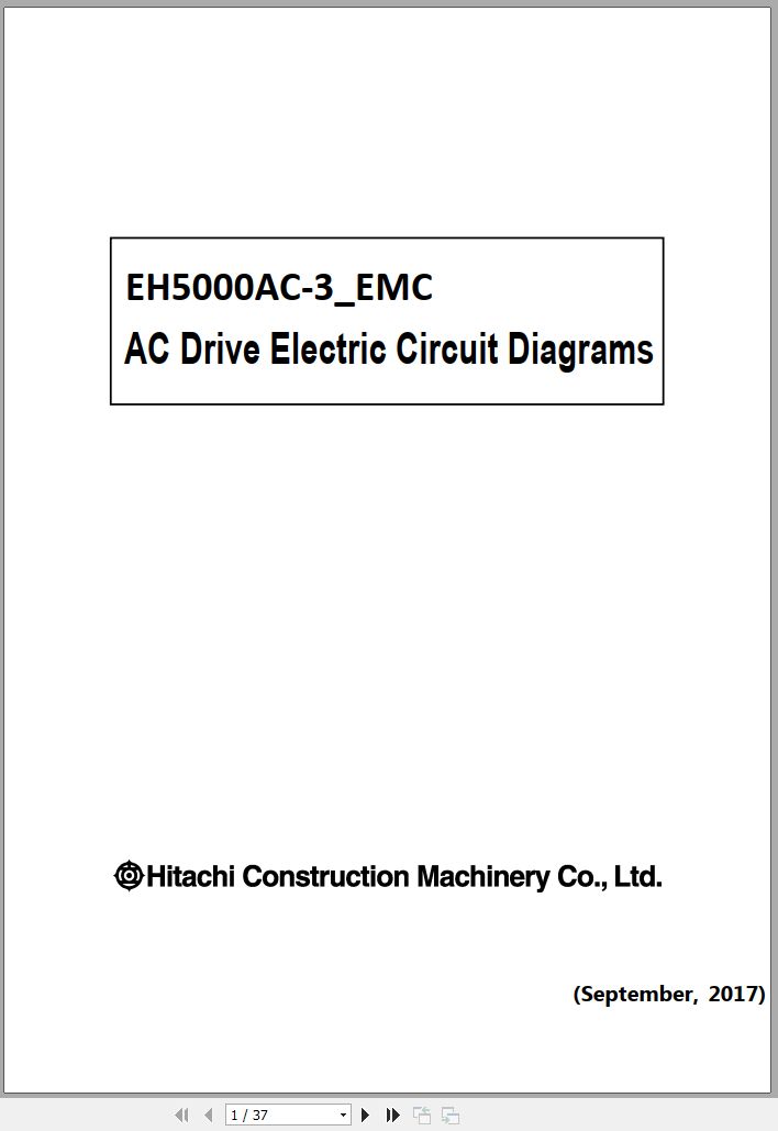 Hitachi Rigid Dump Truck EH5000AC 3 EMC AC Drive Electric Circuit Diagrams