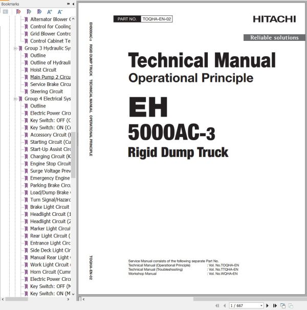 Hitachi Rigid Dump Truck EH5000AC 3 Technical Manual