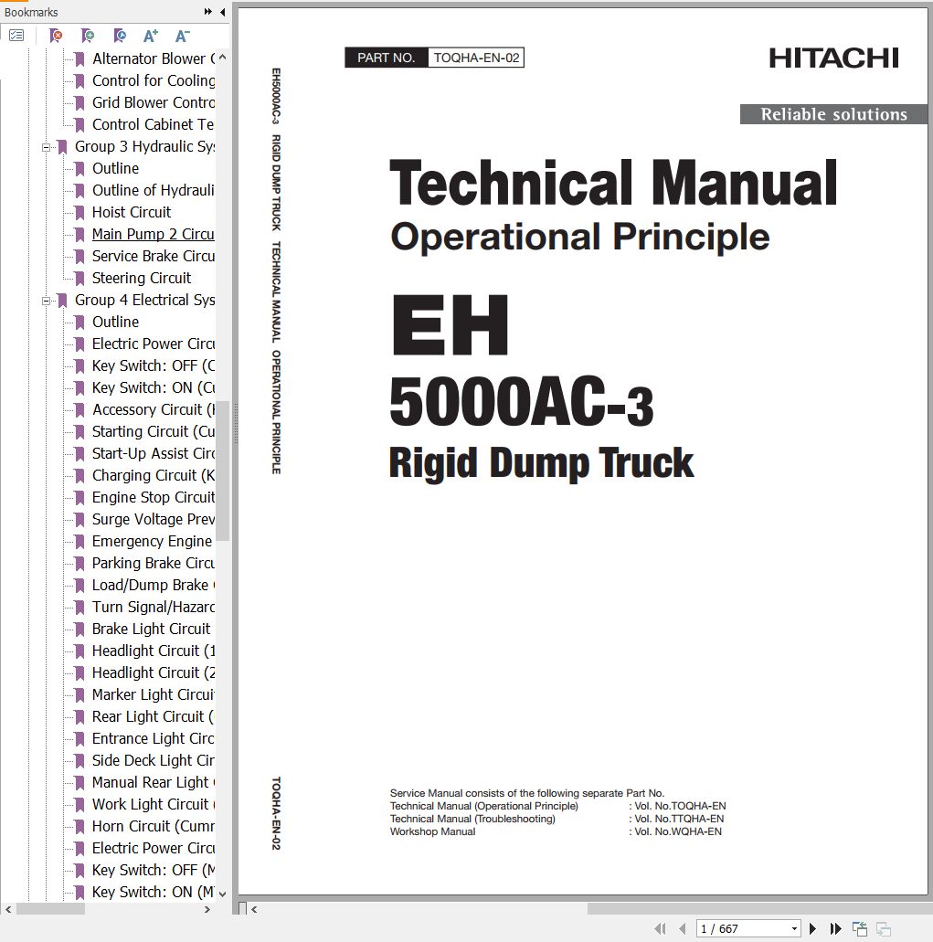 Hitachi Rigid Dump Truck EH5000AC 3 Technical Manual