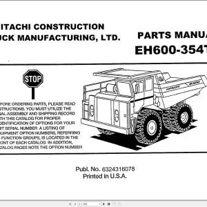 Hitachi Rigid Dump Truck EH600 354TD Parts Manual