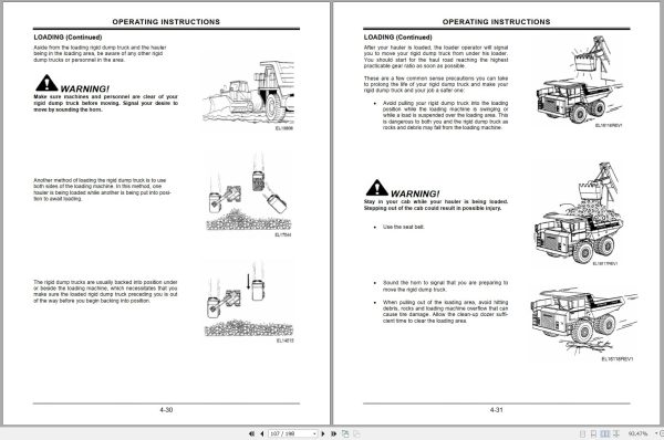 Hitachi Rigid Dump Truck EH600 370TD Operator Manual 1