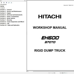 Hitachi Rigid Dump Truck EH600 370TD Workshop Manual