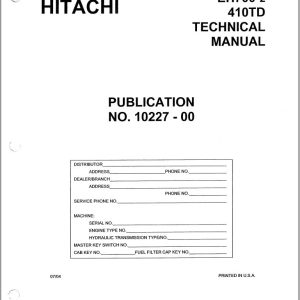 Hitachi Rigid Dump Truck EH700 2 410TD Technical Manual