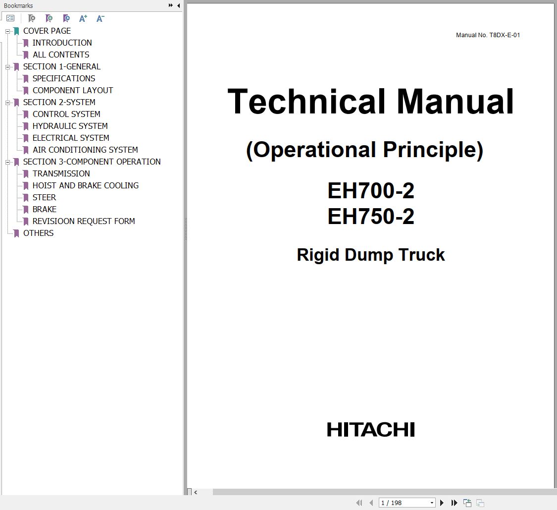 Hitachi Rigid Dump Truck EH700 2 EH750 2 Operational Principle Manual