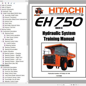 Hitachi Rigid Dump Truck EH750 3 Training Electrical Hydraulic Manual