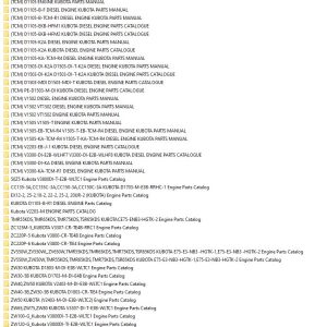 Hitachi TCM Kubota Engine Collection PDF Parts Catalog 1
