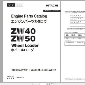 Hitachi TCM Kubota Engine Collection PDF Parts Catalog 3